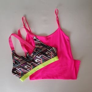 Victoria's secret Neon sportsbra & pink tank set